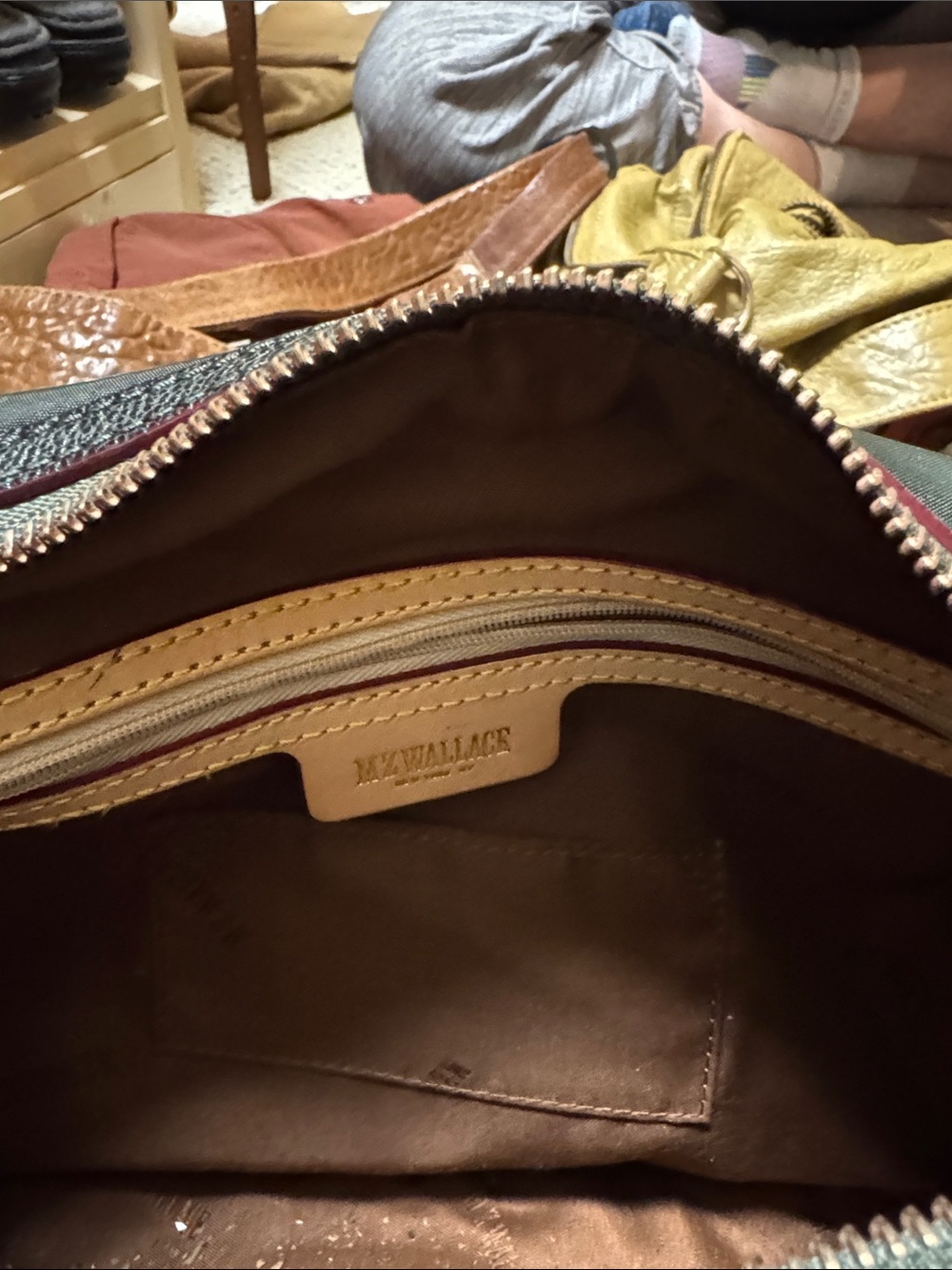 MZ Wallace Olive Green Nylon Crossbody with Rose Gold Hardware - Picture 2 of 4